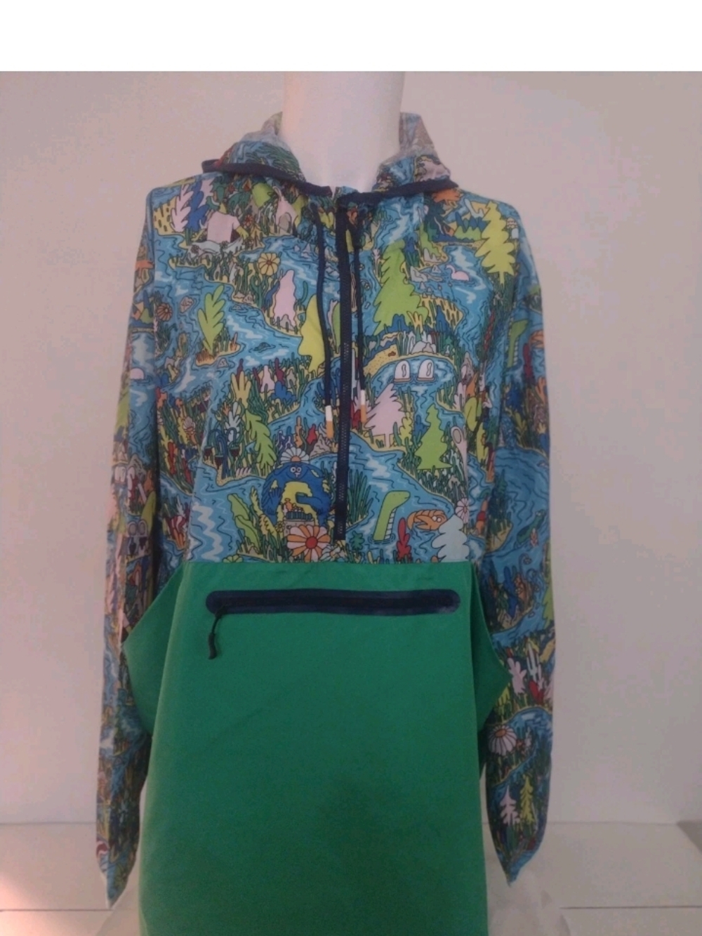 Bonobos Men's 3XL Fielder 1/2 Zip Multicolor Patterned Lightweight Hoodie Jacket